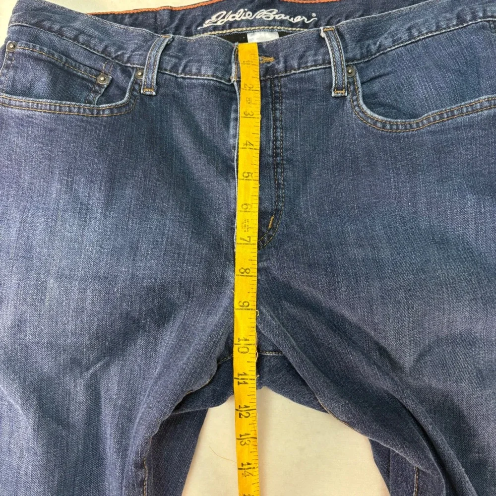 Eddie‎ Bauer Women Straight Fit Fleece Lined Jeans Dark Wash Size 35